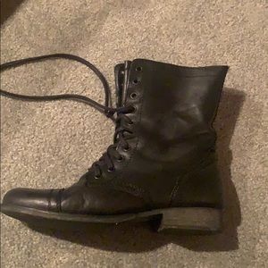 Black combat boots